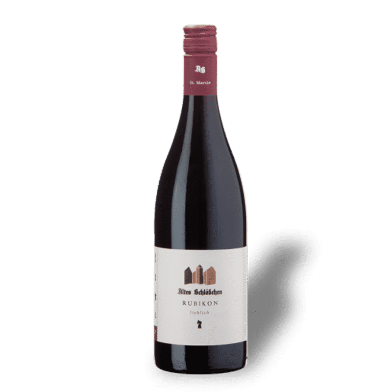 Altes Schlösschen Rubikon, eine Rotwein-Cuvée aus Regent und Dornfelder, perfekt für Genießer, die Eleganz und Harmonie schätzen