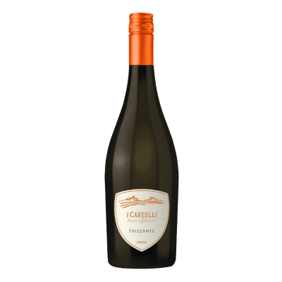 Frizzante 'I Castelli Romeo e Giulietta', ein halbtrockener Sekt mit feiner Perlage, erfrischendem Geschmack und Aromen frischer Äpfel und Birnen.